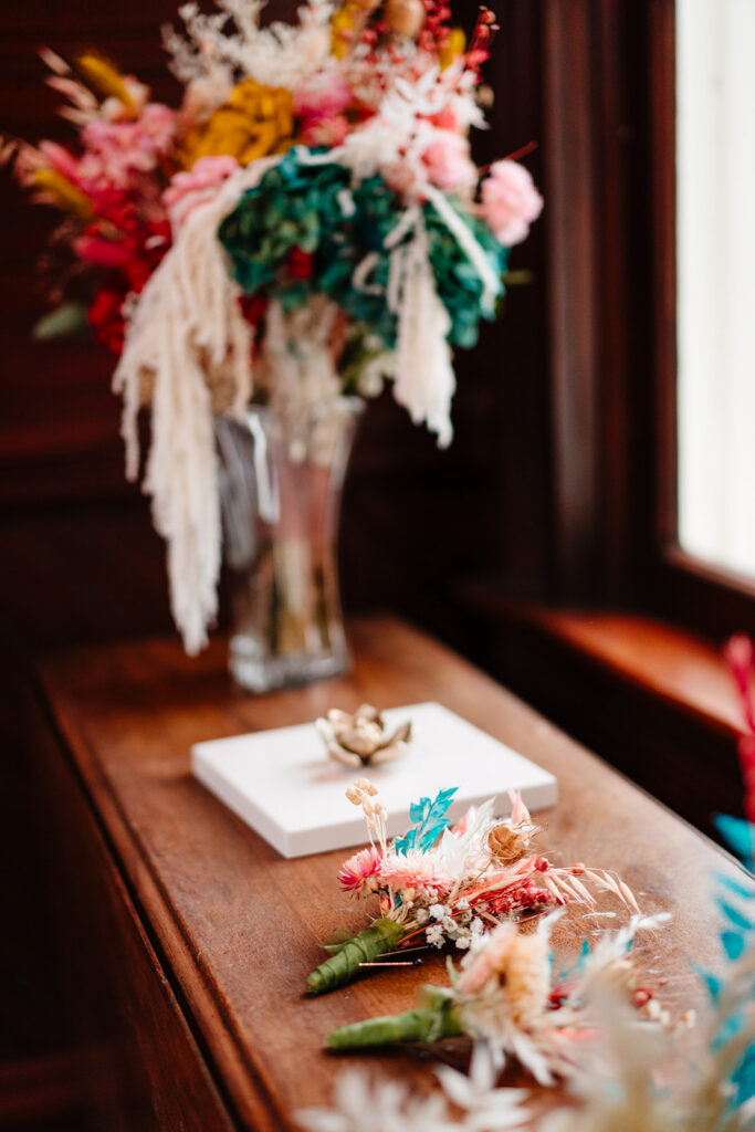 Josh getting ready for wedding at Historic Frankford Chapel in Dallas by autism friendly wedding photographers the macmeekens