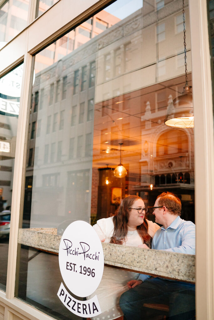 Downtown Fort Worth engagement session photographer at Picchi Pacchi