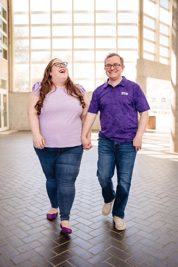 Fort Worth engagement session at TCU Campus Texas Christian University