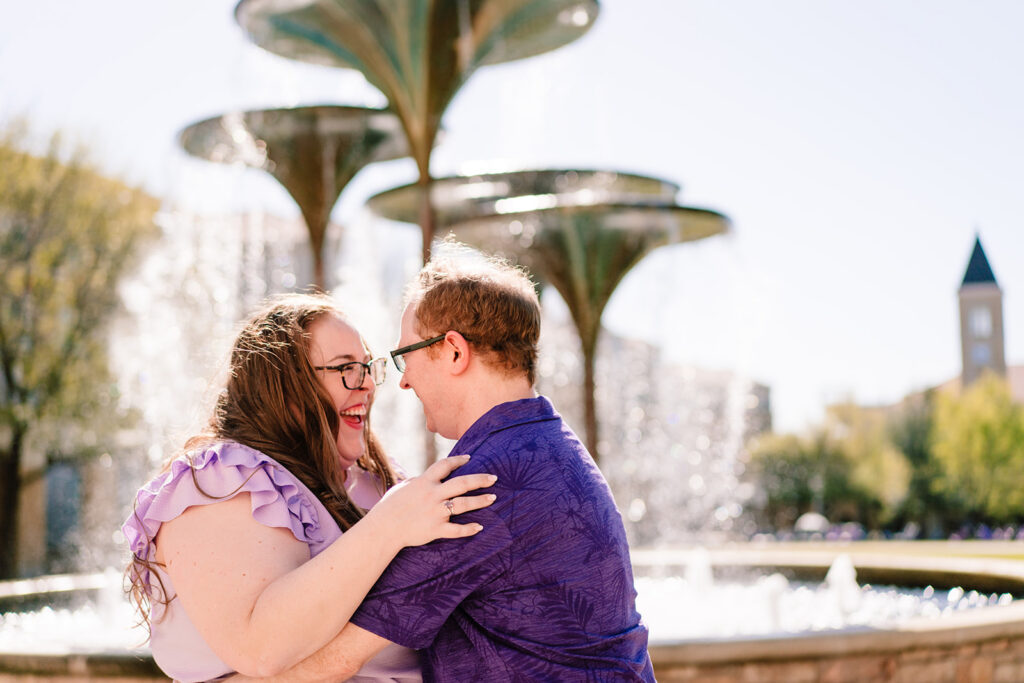 Fort Worth engagement session at TCU Campus Texas Christian University