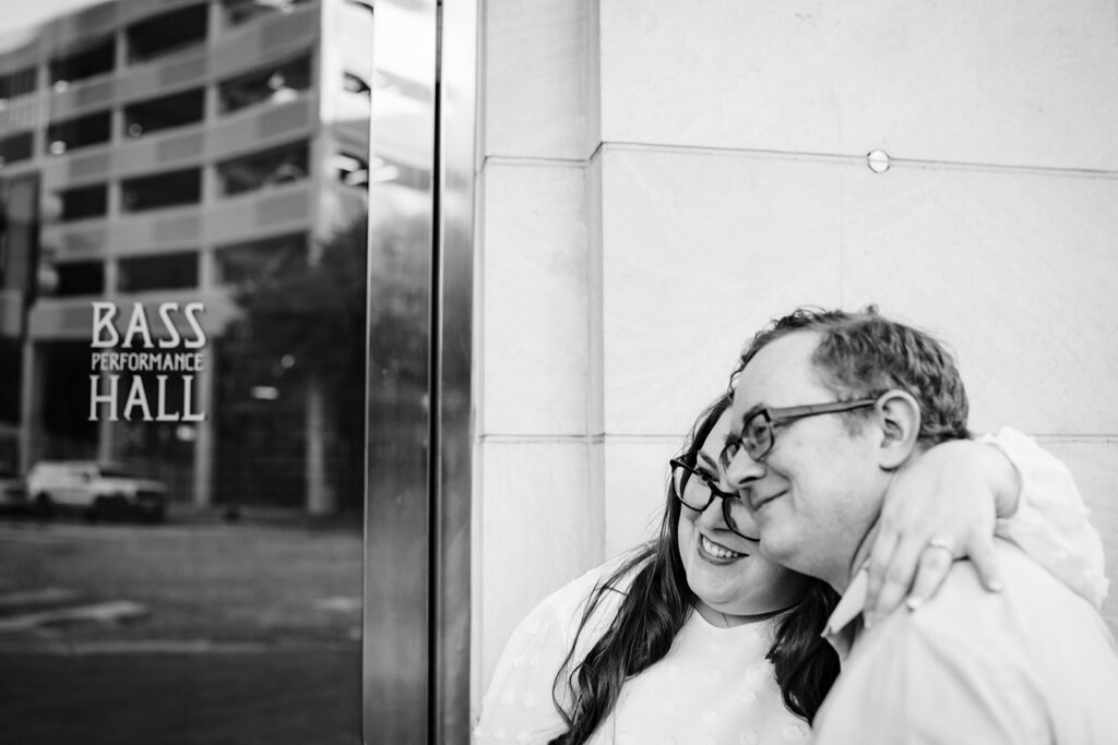 Downtown Fort Worth engagement session photographer at Bass Performance Hall