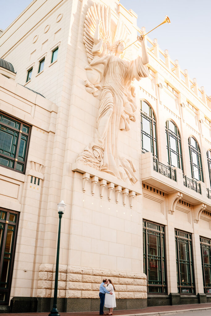 Downtown Fort Worth engagement session photographer at Bass Performance Hall