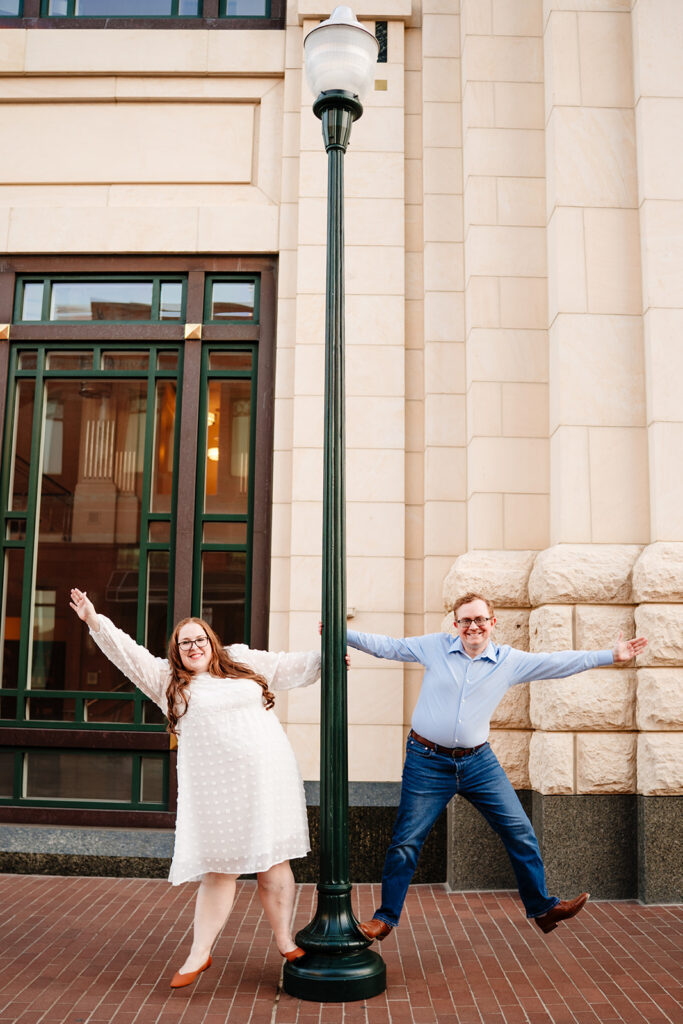 Downtown Fort Worth engagement session photographer at Bass Performance Hall