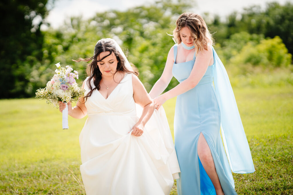 Bride and Bridesmaids Portraits during North Texas LGBTQ Wedding at The Filter Building on White Rock Lake by Dallas Inclusive Wedding Photographers
