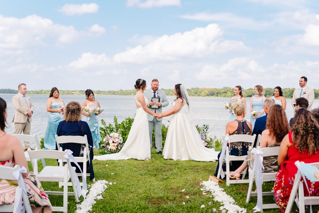 North Texas LGBTQ Wedding Ceremony at The Filter Building on White Rock Lake by Dallas Inclusive Wedding Photographers