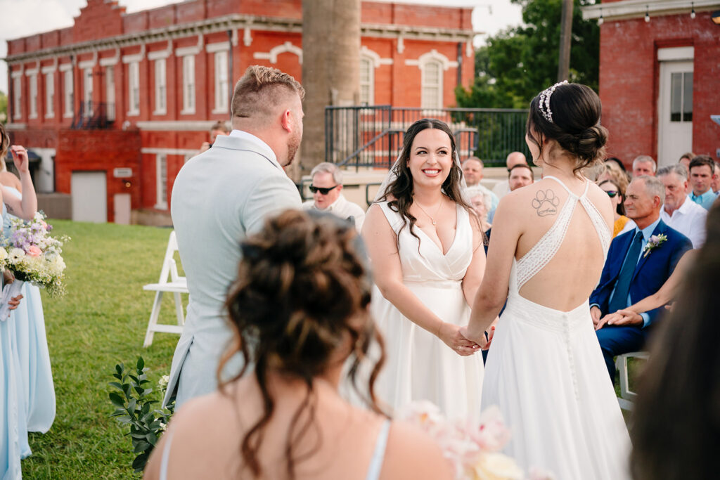 North Texas LGBTQ Wedding Ceremony at The Filter Building on White Rock Lake by Dallas Inclusive Wedding Photographers