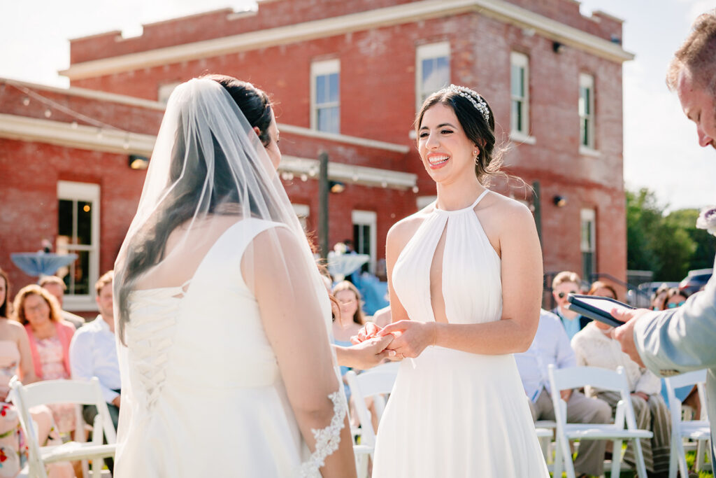North Texas LGBTQ Wedding Ceremony at The Filter Building on White Rock Lake by Dallas Inclusive Wedding Photographers