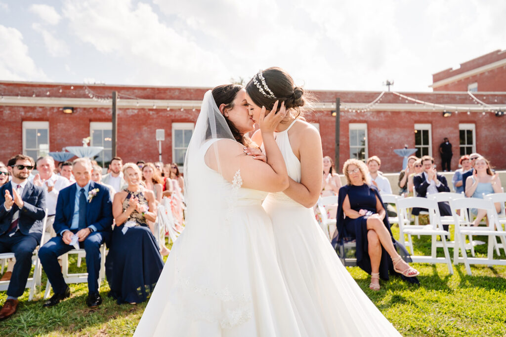 North Texas LGBTQ Wedding Ceremony at The Filter Building on White Rock Lake by Dallas Inclusive Wedding Photographers