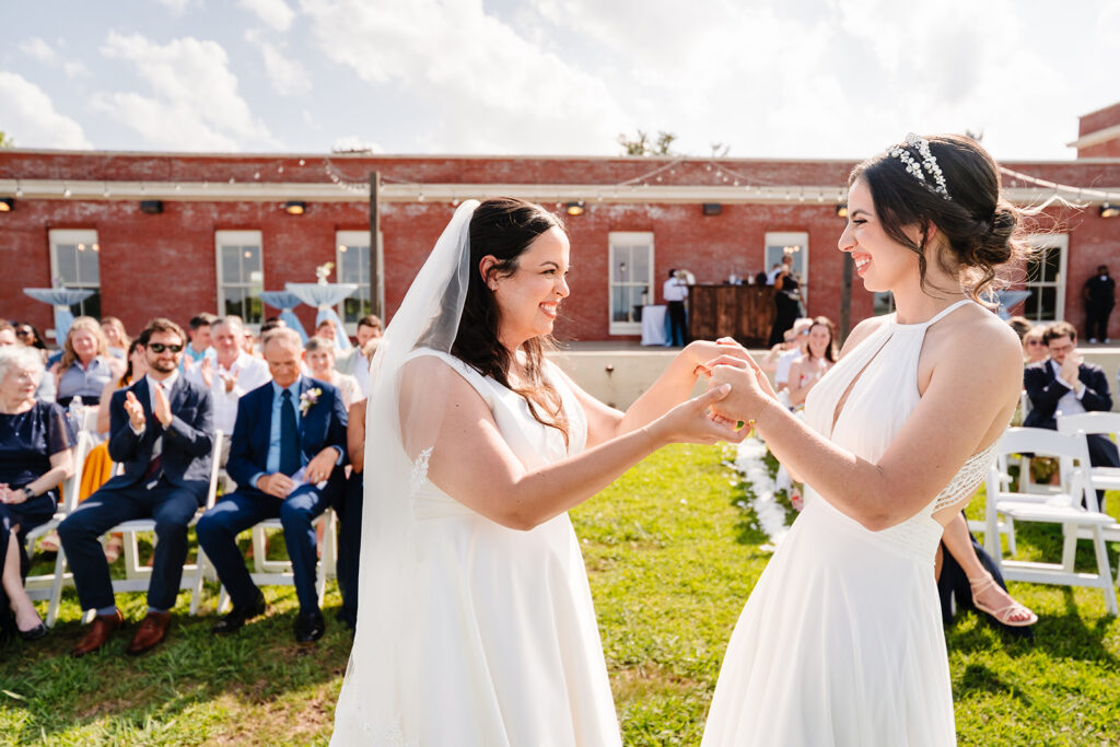 North Texas LGBTQ Wedding Ceremony at The Filter Building on White Rock Lake by Dallas Inclusive Wedding Photographers