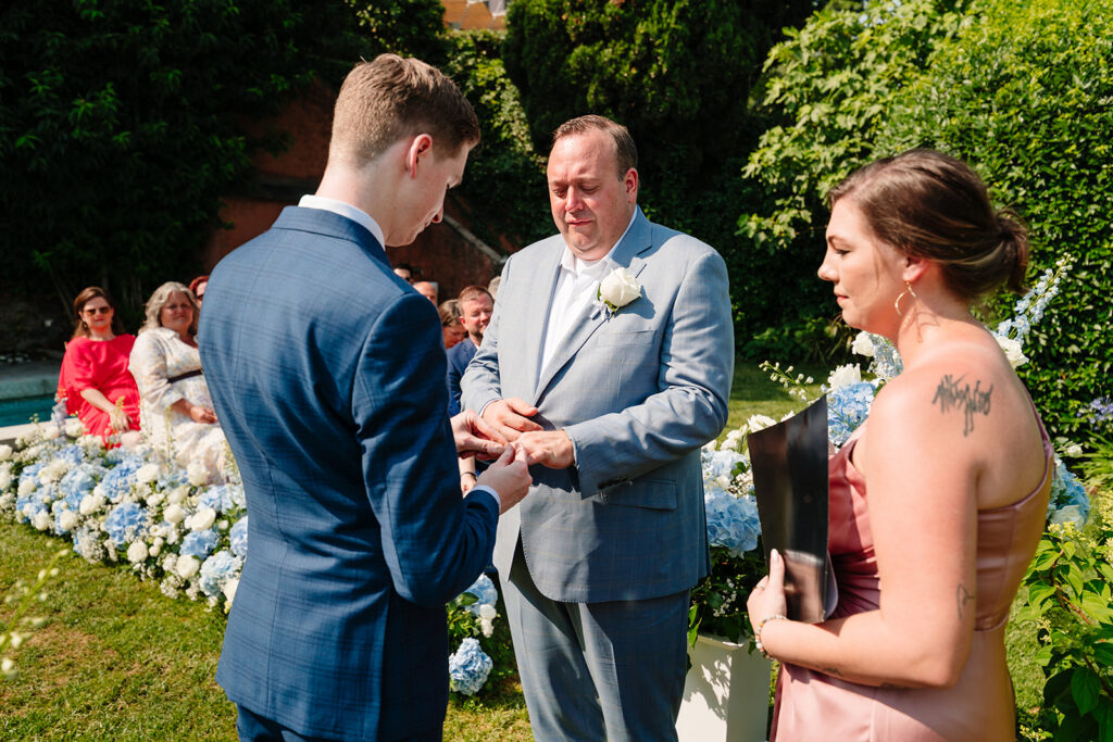 LGBTQ Italian Destination Wedding at Villa Regina Teodolinda on Lake Como Italy by Inclusive Destination Wedding Photographers