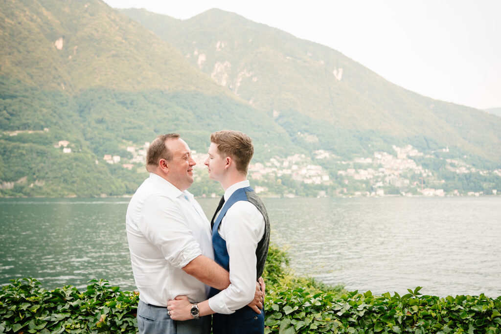 LGBTQ Italian Destination Wedding at Villa Regina Teodolinda on Lake Como Italy by Inclusive Destination Wedding Photographers