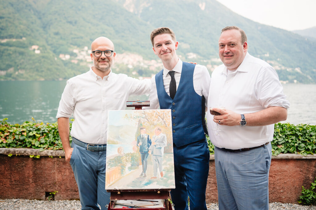 LGBTQ Italian Destination Wedding at Villa Regina Teodolinda on Lake Como Italy by Inclusive Destination Wedding Photographers