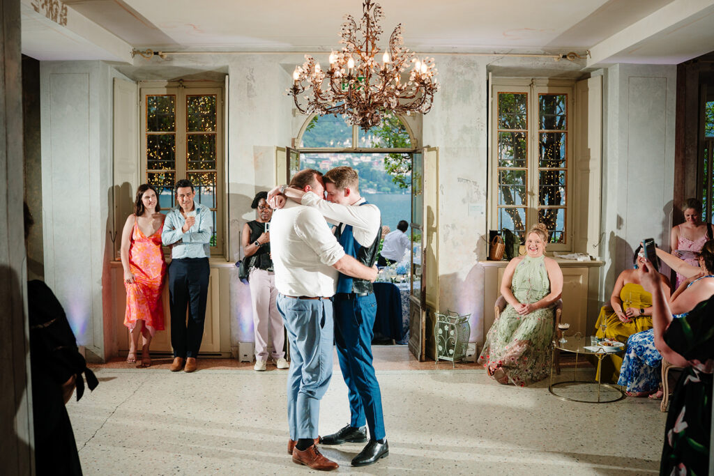 LGBTQ Italian Destination Wedding at Villa Regina Teodolinda on Lake Como Italy by Inclusive Destination Wedding Photographers