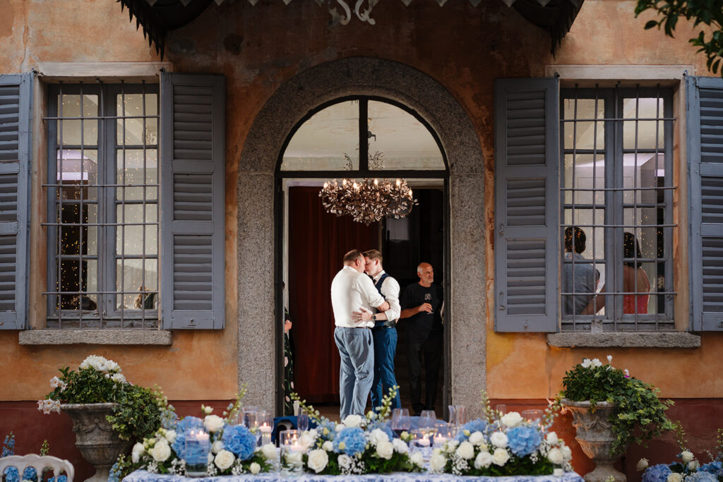 LGBTQ Italian Destination Wedding at Villa Regina Teodolinda on Lake Como Italy by Inclusive Destination Wedding Photographers