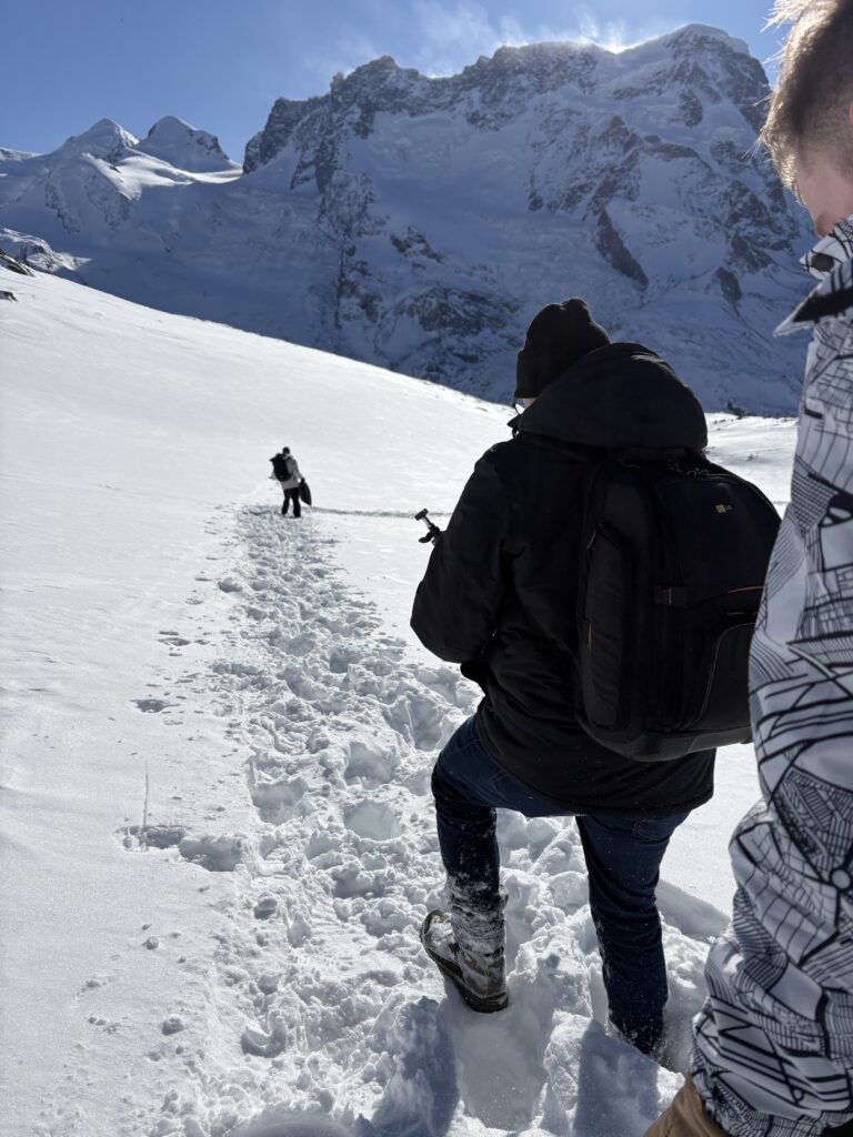 Behind The Scenes of Matt & Brady's Adventure Elopement Hike to Rifflesee Lake at The Matterhorn in Zermatt, Switzerland with documentary wedding photographers, The MacMeekens